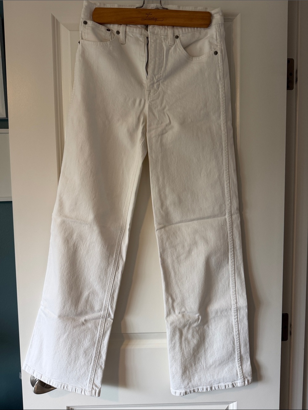 J. Crew White Wide-Leg Jeans